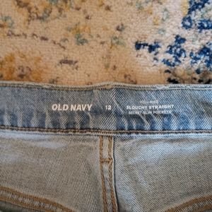 Old Navy High Rise Slouchy Straight Size 12 Jeans